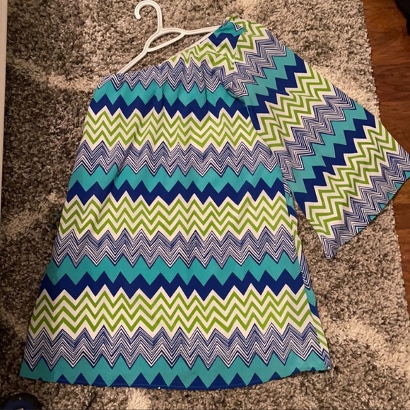 Francesca’s LIKE NEW sz M one shoulder mini dress multi color - Picture 3 of 3